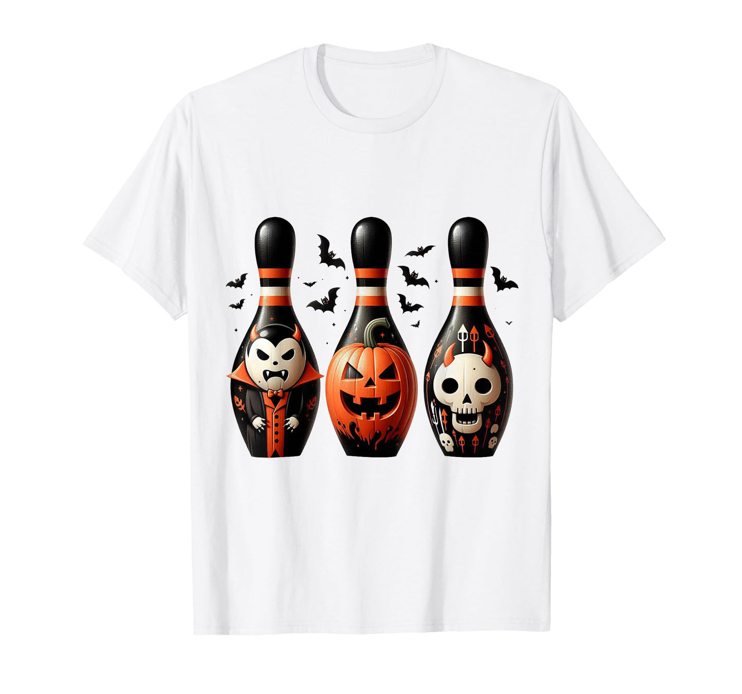 Funny Bowling Pins Halloween Spooky Costume T-Shirt