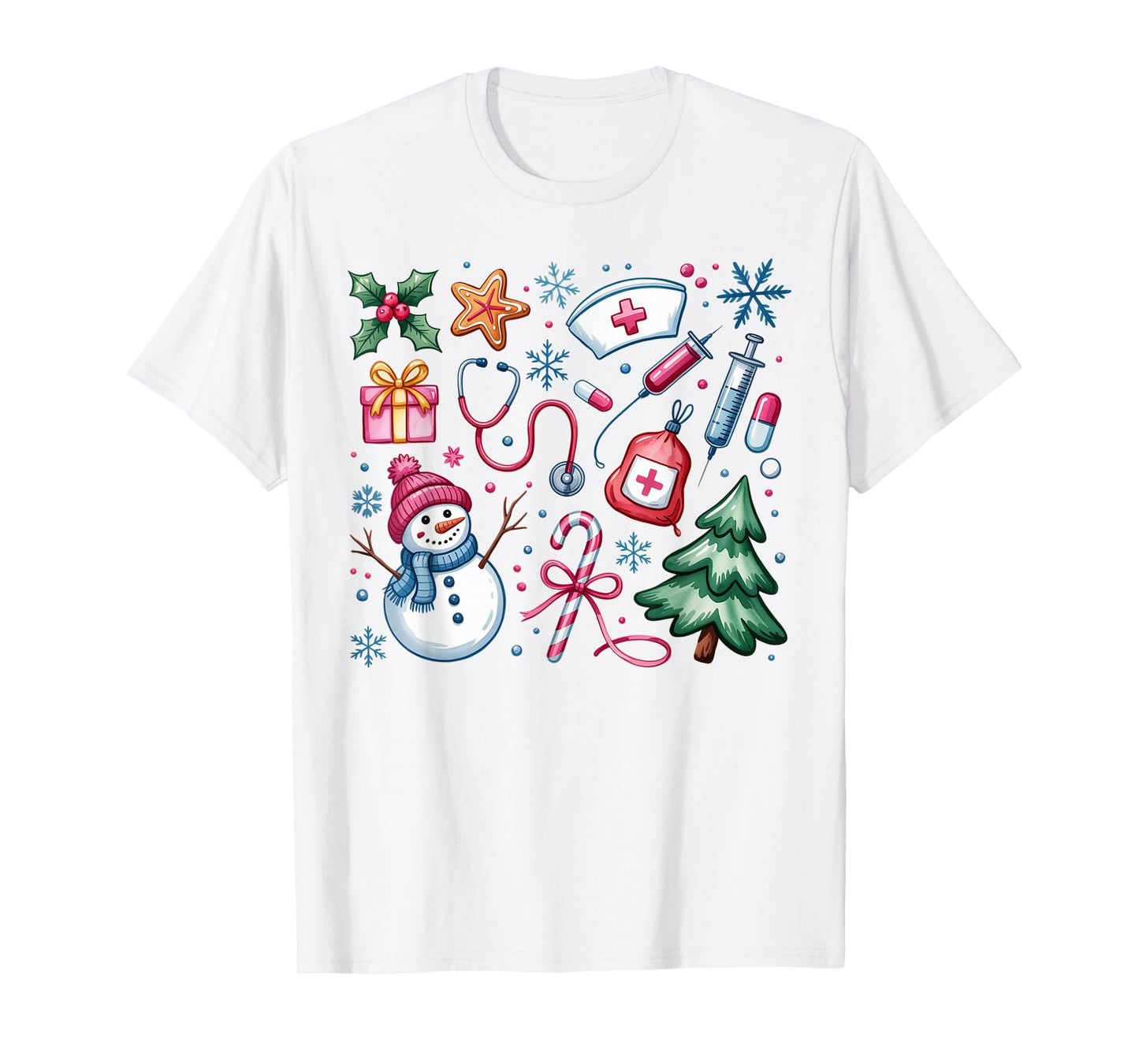 Nurse Christmas Men Women Kids Nursing Crew Cute Xmas Nurse T-Shirt