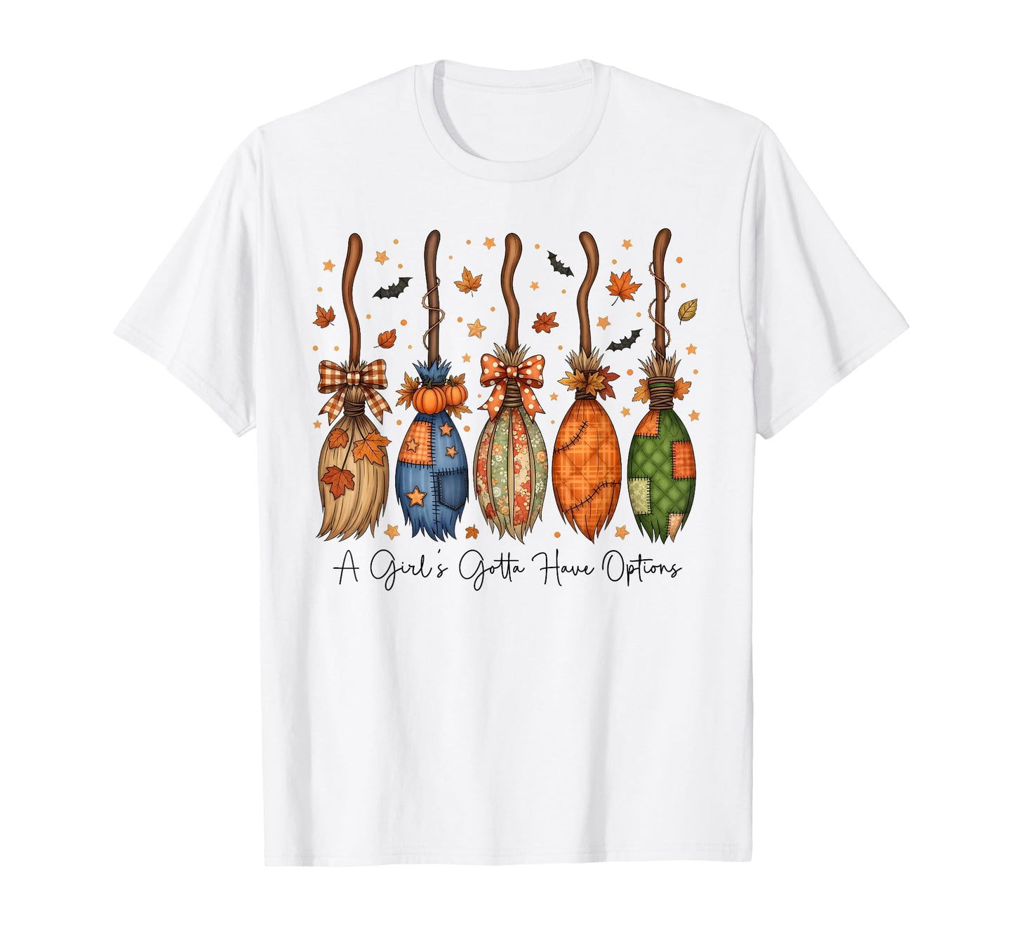 Funny Halloween A Girl's Gotta Have Options Witch Broom Kids T-Shirt