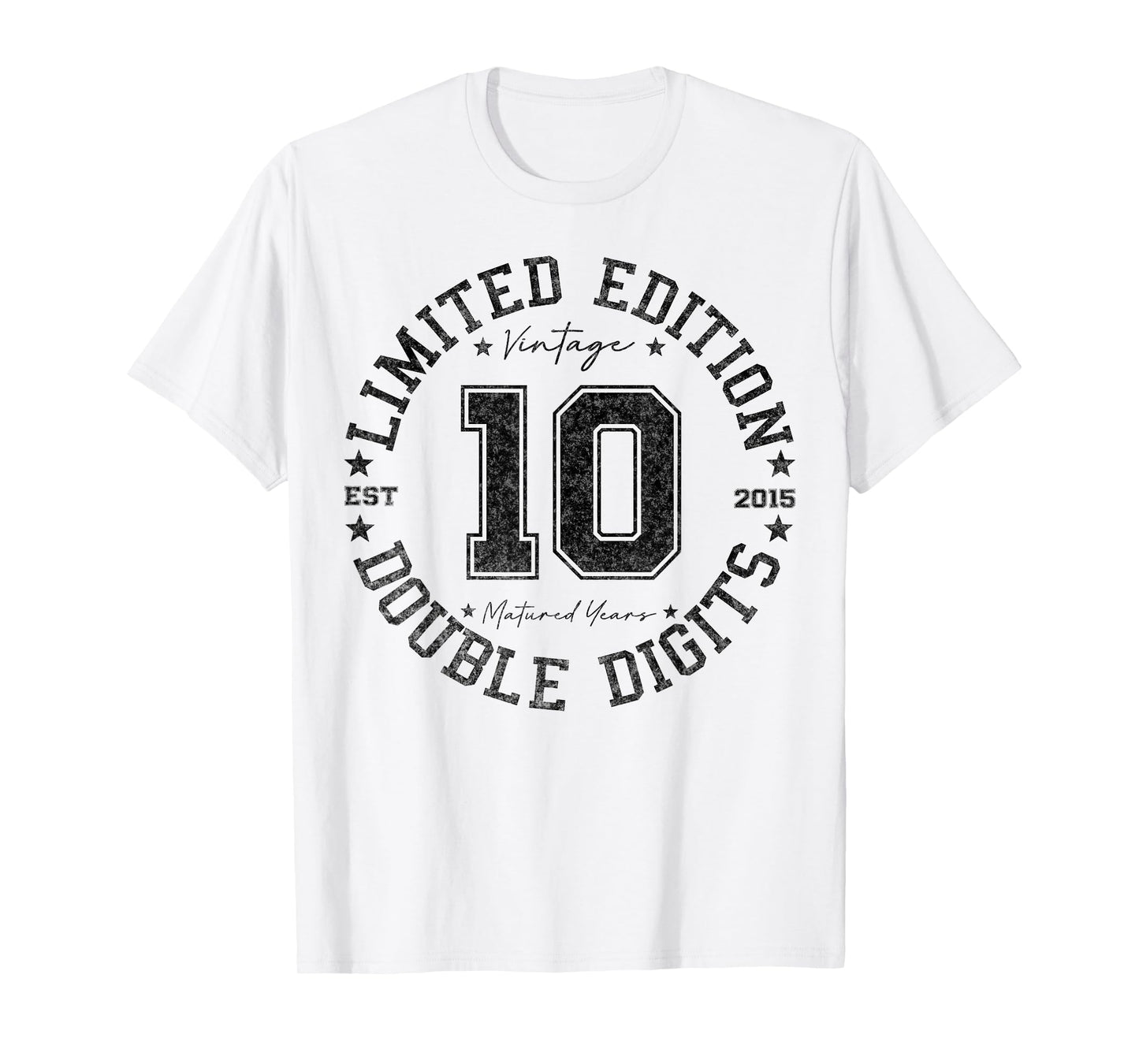 Official Double Digits 10 Year Old Gifts 10th Birthday 2015 T-Shirt