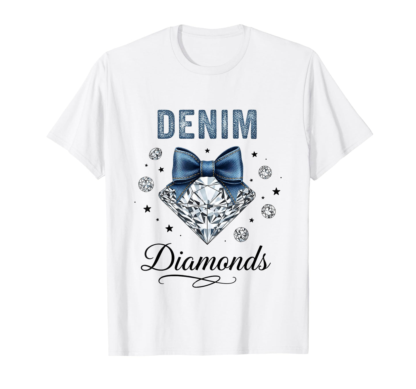 Denim and Diamonds Western Graphic Tee for Girls Women T-Shirt