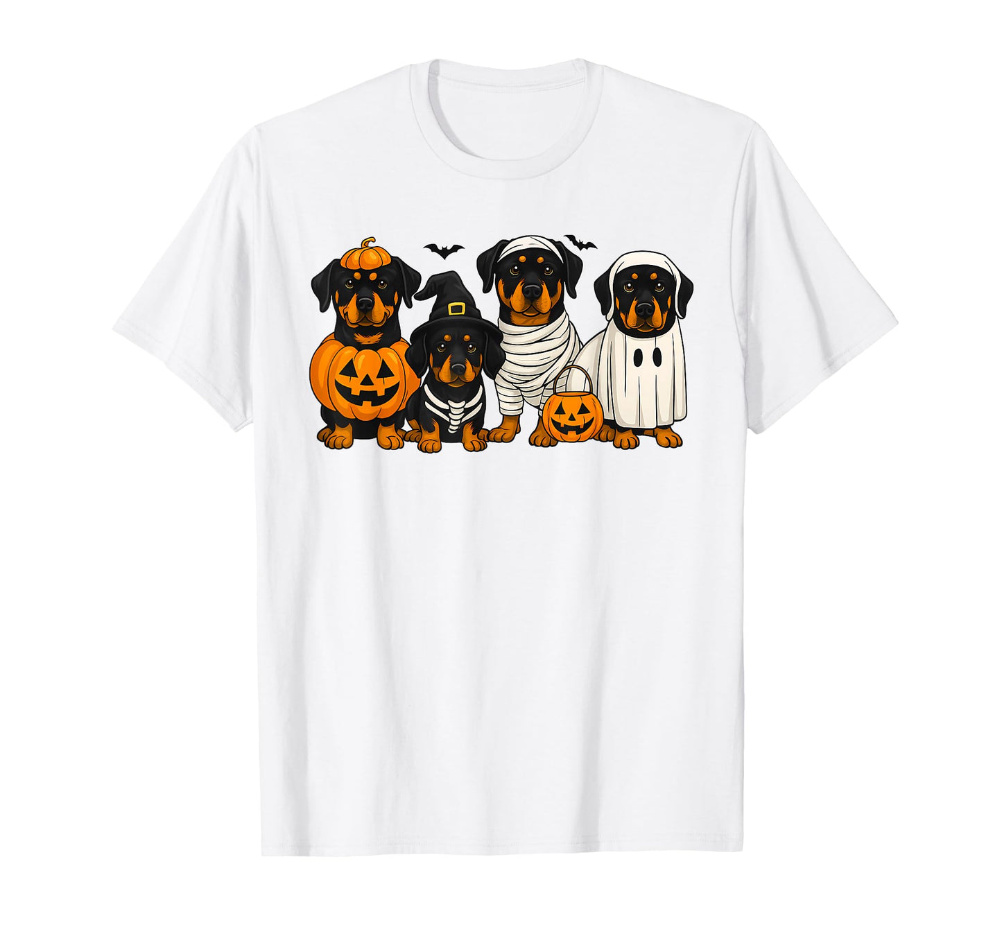 Rottweiler Lover Dog Mom Halloween Vibes Spooky Boo Pumpkin T-Shirt