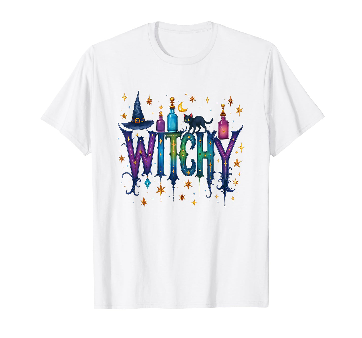 Whimsical Witchy Halloween Witchy Vibes Vintage Women T-Shirt