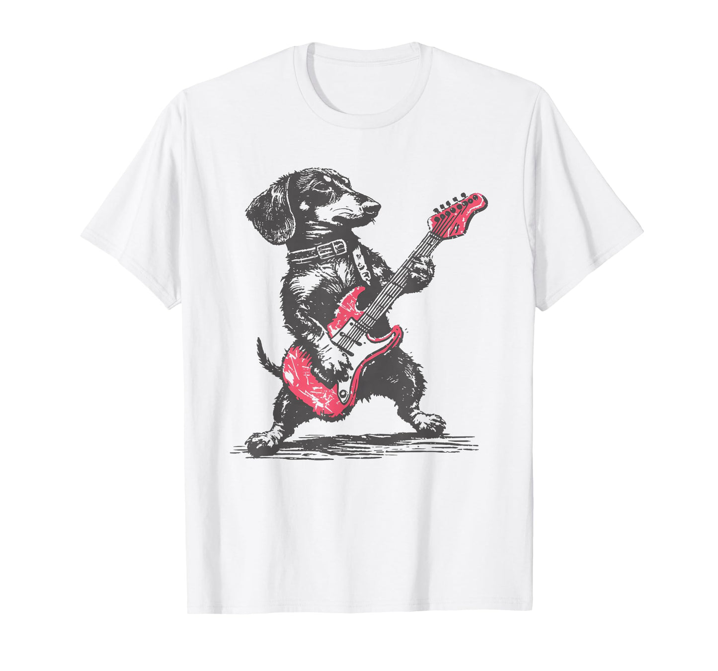 vintage dachshund weenie playing guitar T-Shirt