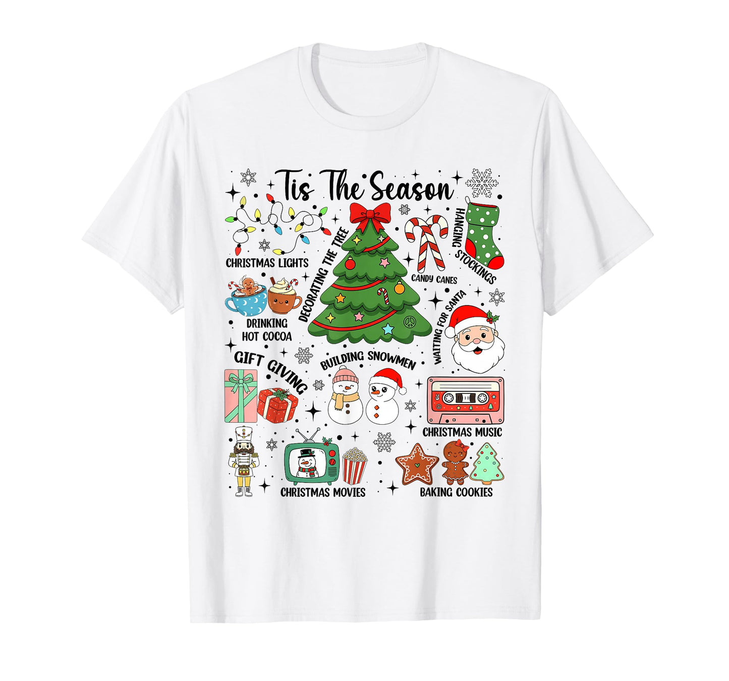 Tis The Season Cute Christmas Holiday Matching Family Pajama T-Shirt