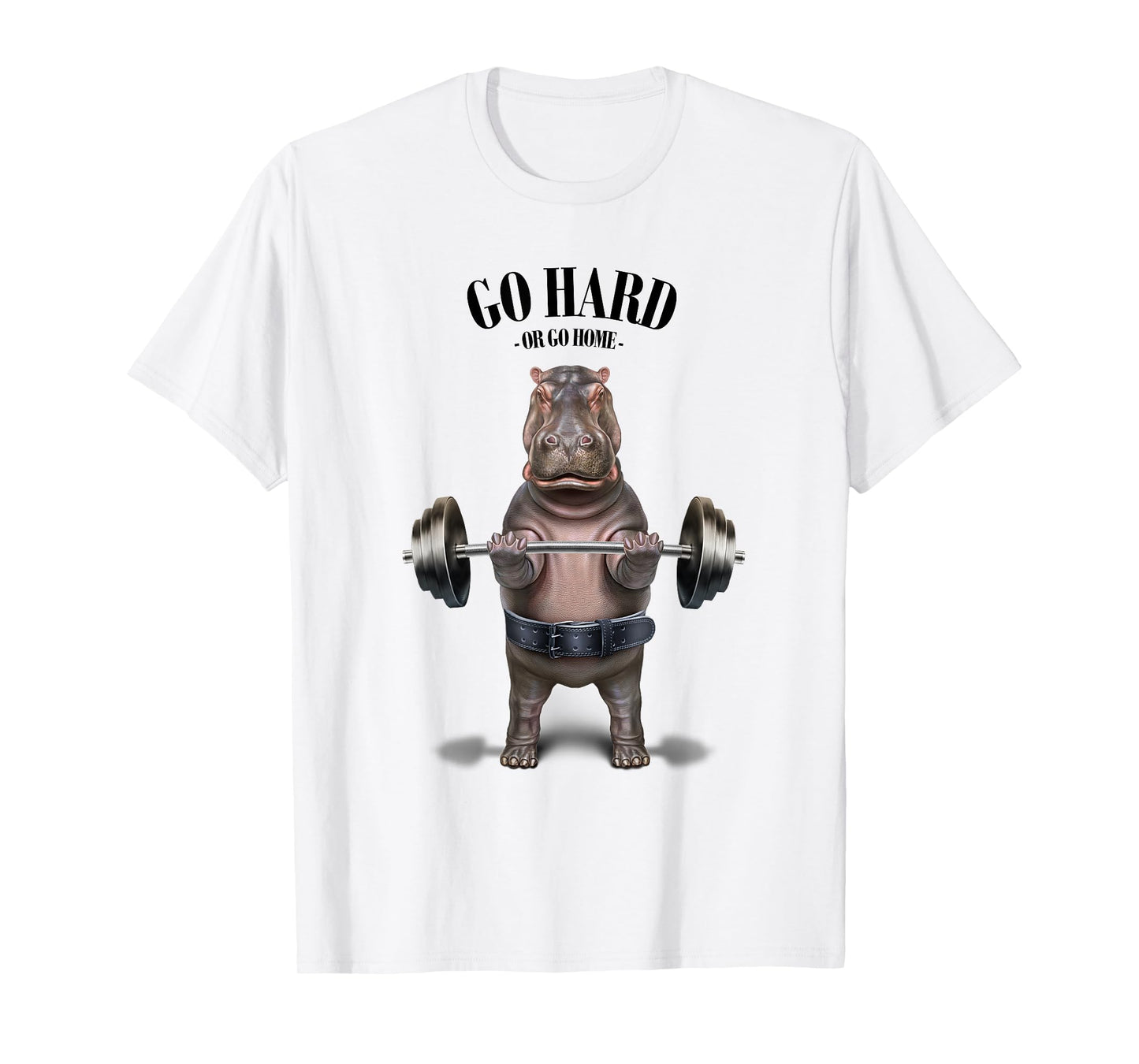 Hippo Muscle Training Weightlifting Fitness in Gym T-Shirt