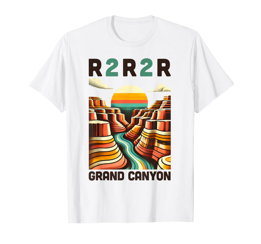 Vintage Rim 2 Rim Grand Canyon Trail Run, R2R2R Run Hiking T-Shirt