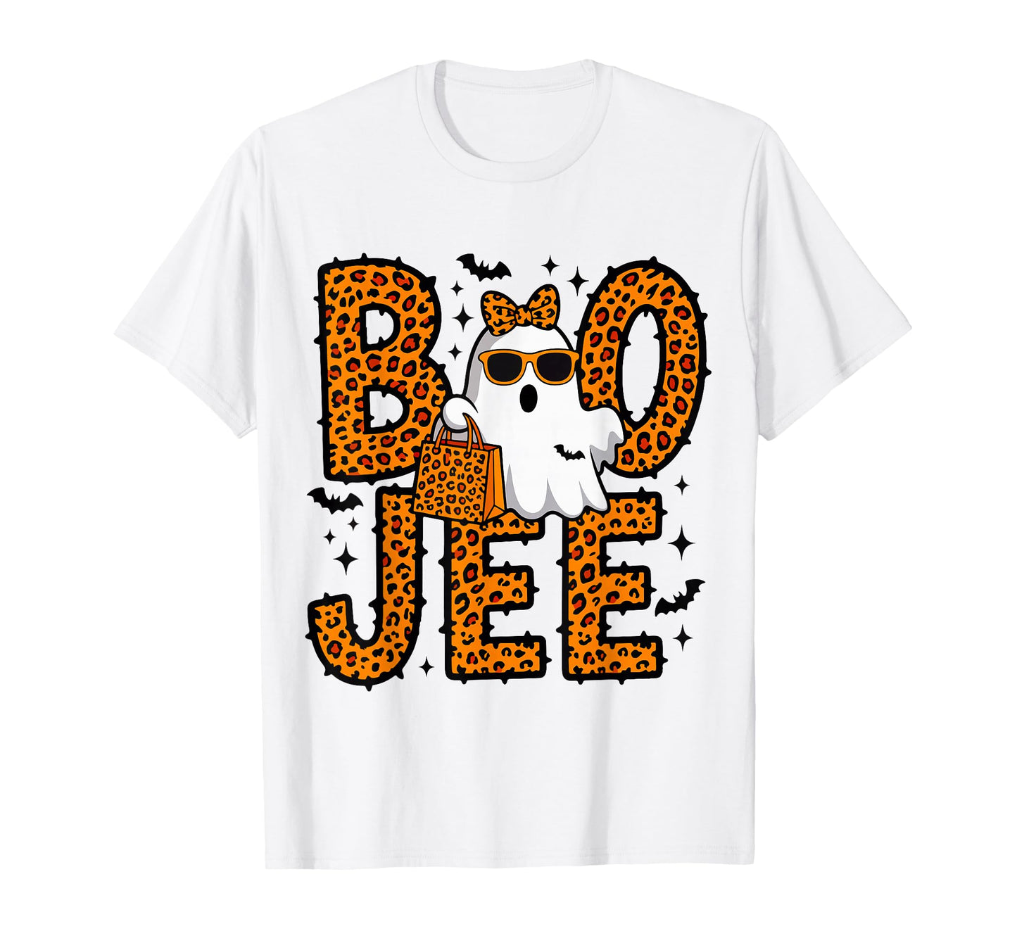 Boo JEE Ghost Coquette Leopard Boo-JEE Coffee Halloween T-Shirt