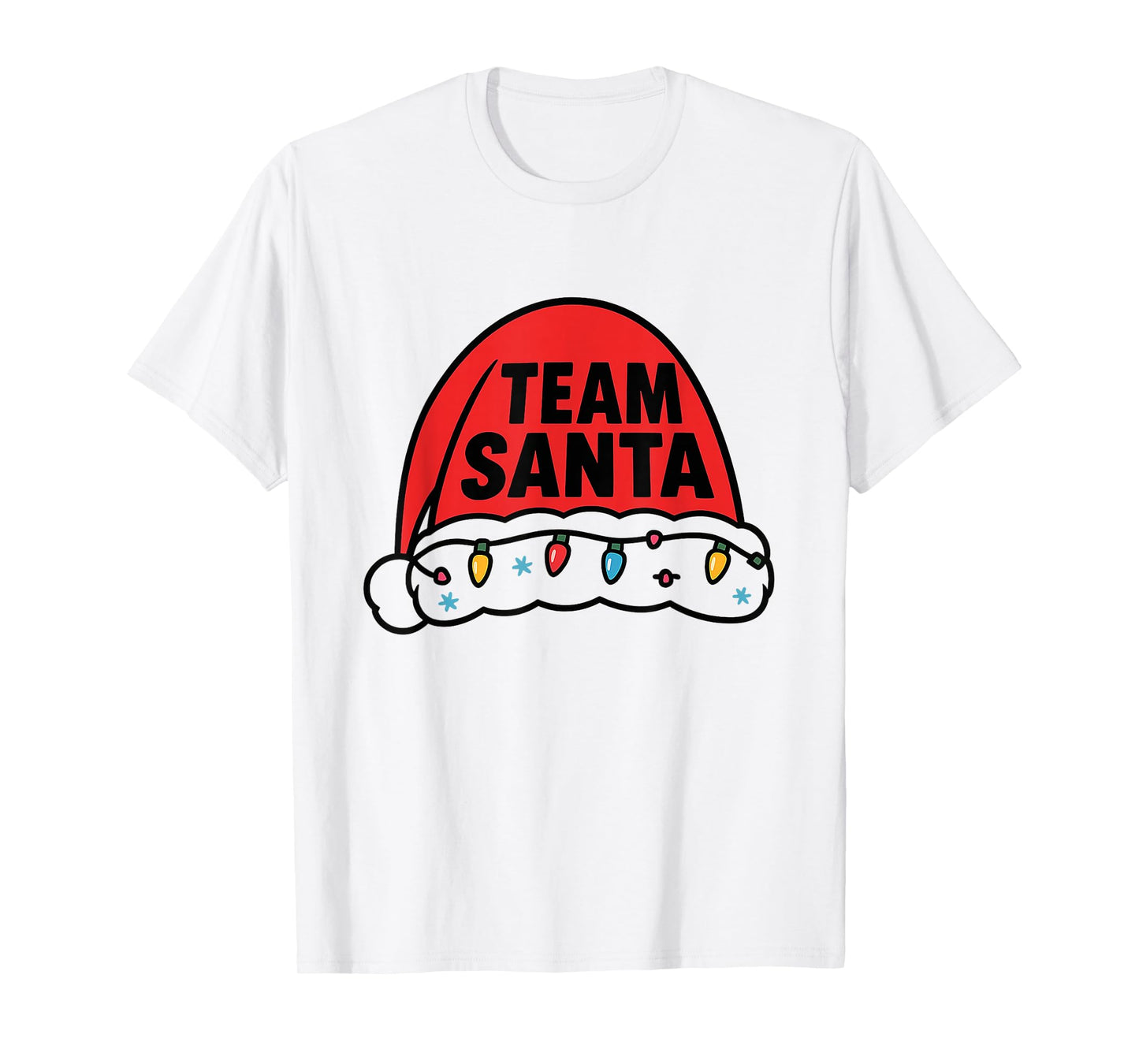Team Santa Hat Christmas Squad Family Group Matching Pajamas T-Shirt