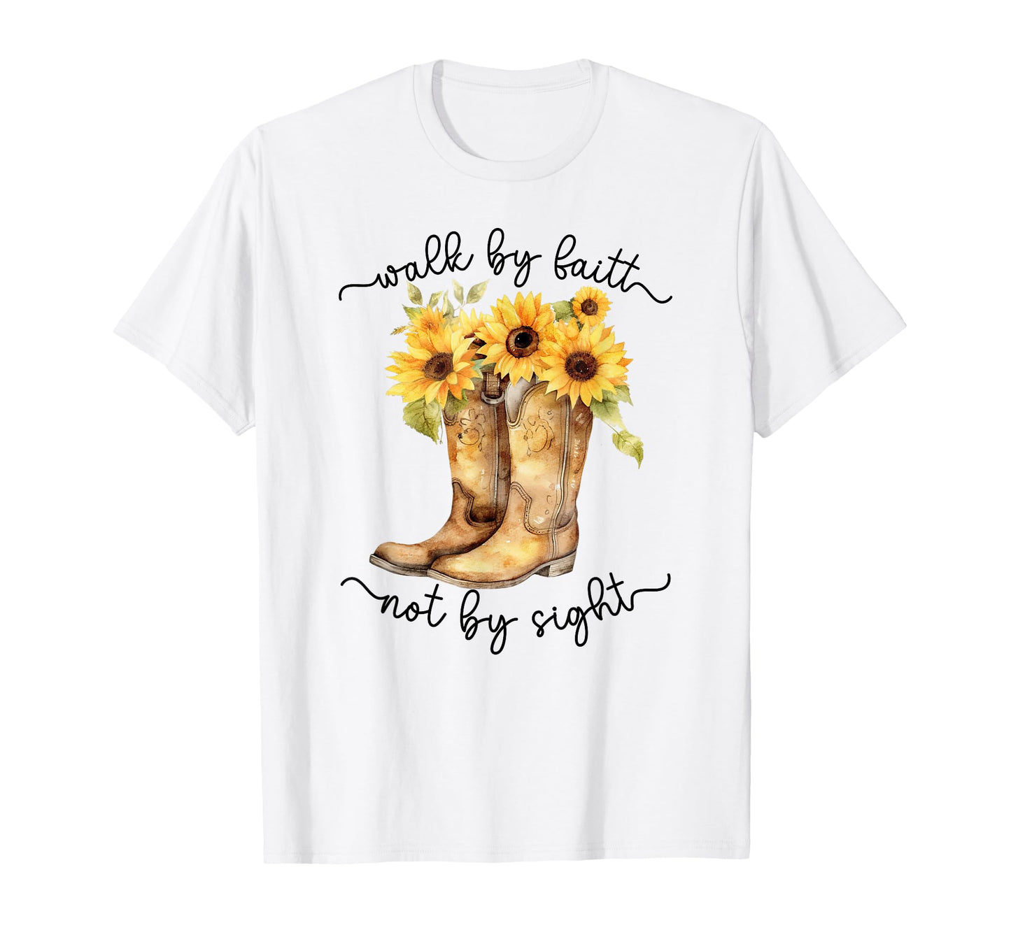 Christian Cowgirl Western Cowboy Sunflower Boots For Women T-Shirt