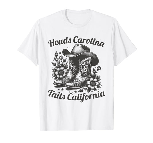 Heads Carolina Tail California Retro Vintage T-Shirt