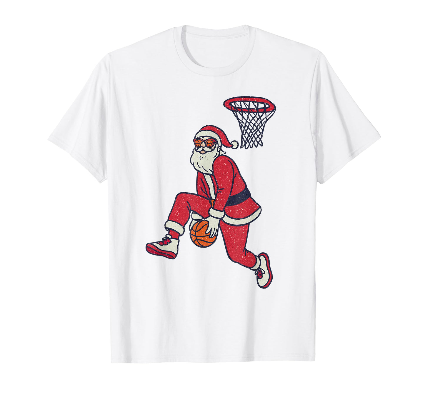 Santa Claus Playing Basketball Xmas Holiday Christmas T-Shirt