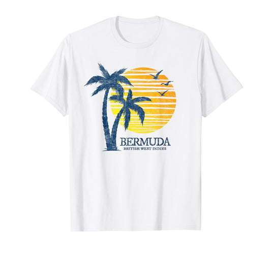 Vintage Bermuda Retro Beach Sunset Souvenir Mens Womens Kids T-Shirt