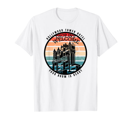 Hollywood Tower Hotel, Theme Park Ride, Drop In's Welcome T-Shirt