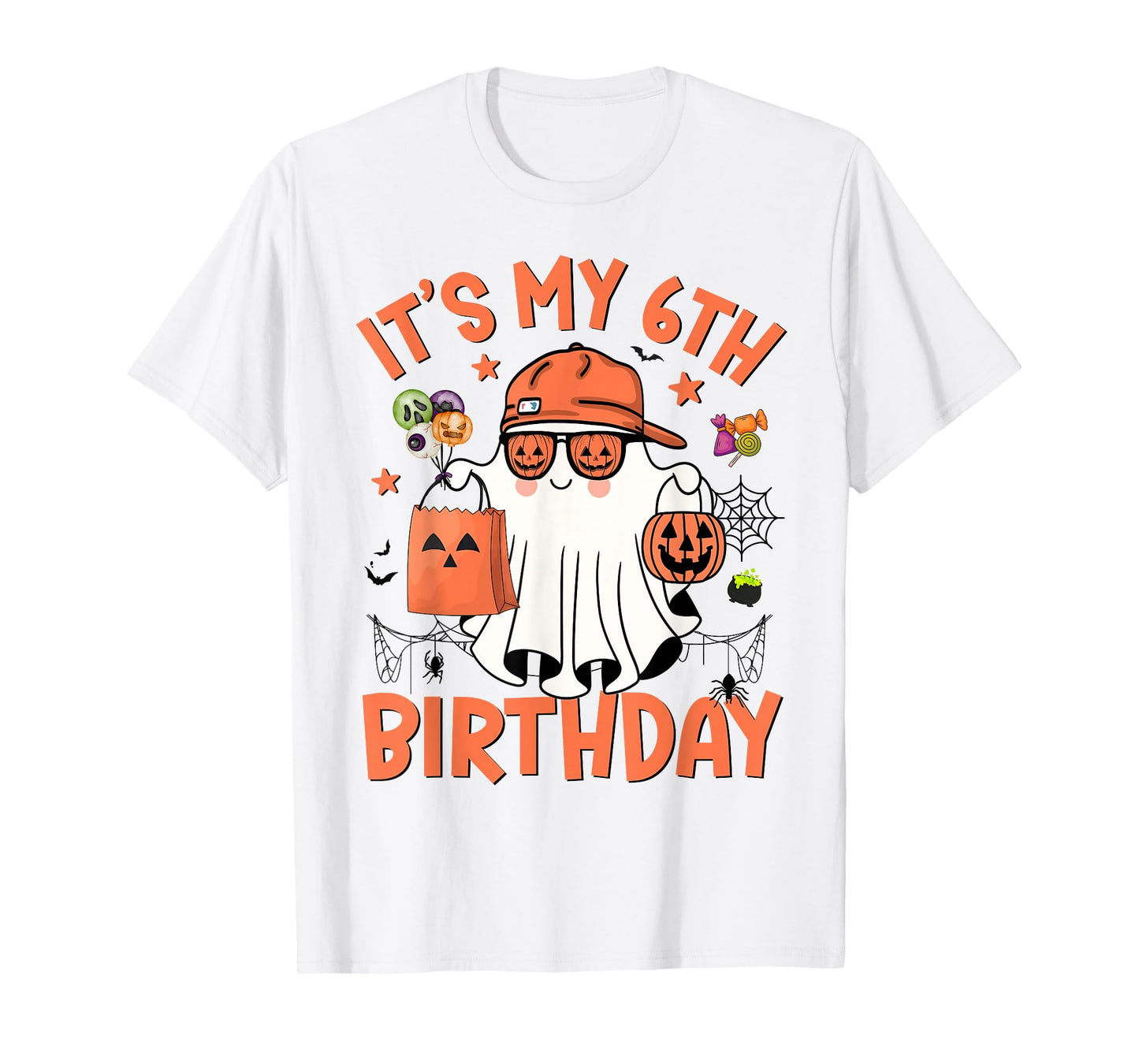 It's My 6th Birthday Funny Halloween Ghost Boo 6th Bday Boy T-Shirt