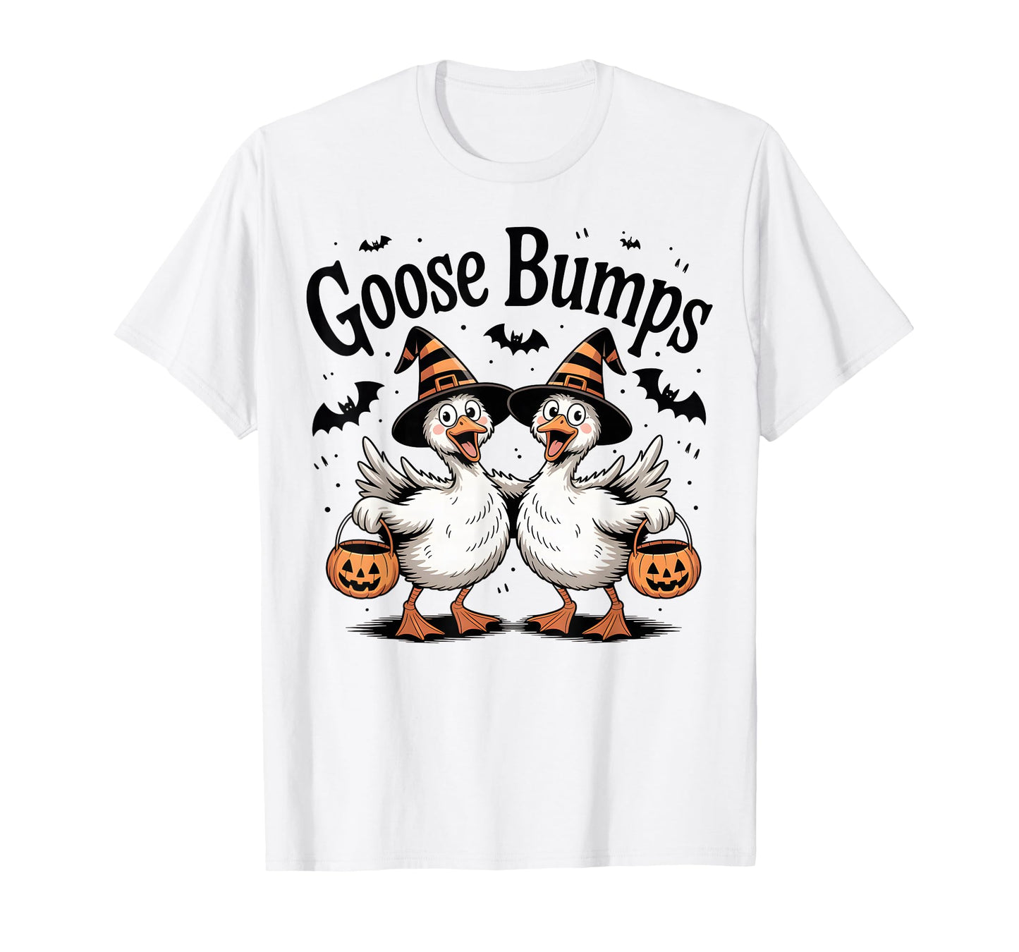 Goose Bumps Witch Goose Funny Halloween Pun T-Shirt