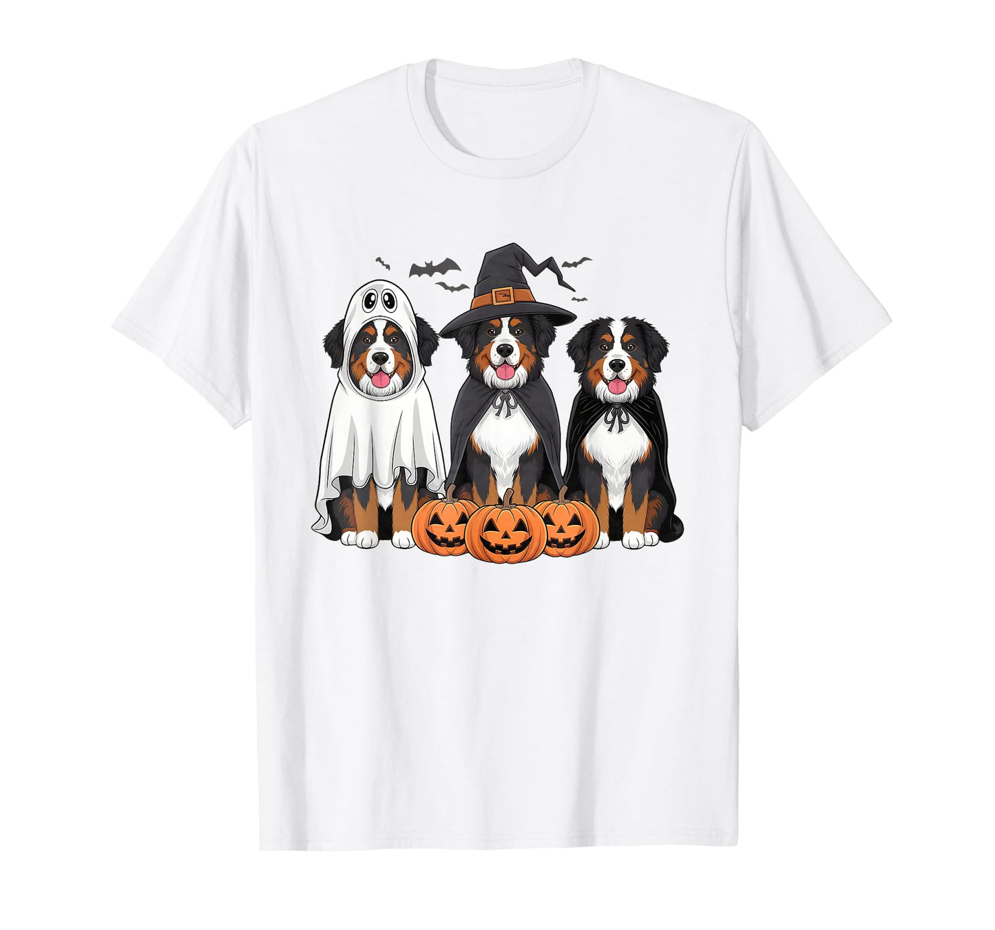 Retro Spooky Bernese Mountain Ghost Dog Lover Halloween T-Shirt