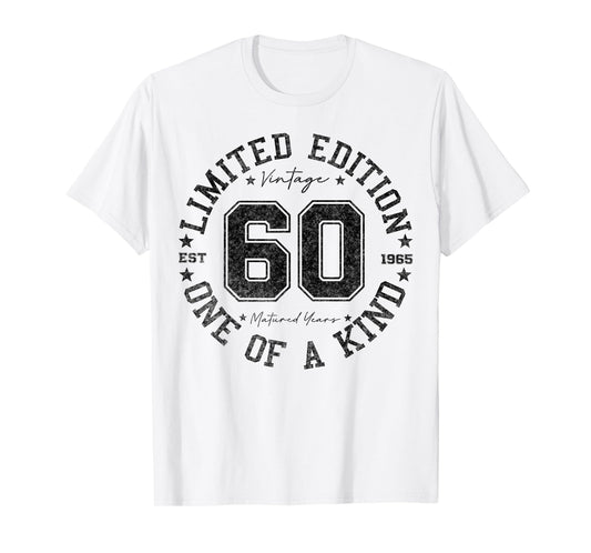 60 Year Old Gifts Vintage 1965 Limited Edition 60th Birthday T-Shirt