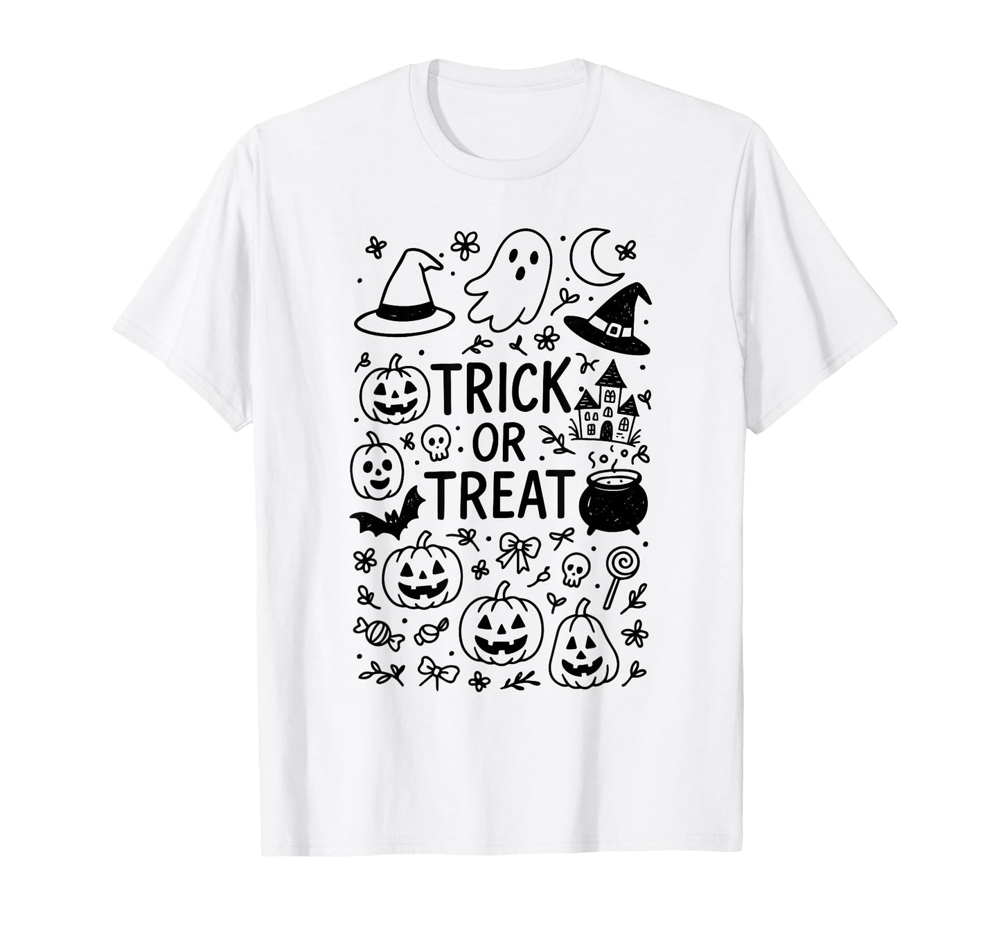 Pumpkin Halloween Costume Halloween Doodle Fun Halloween T-Shirt
