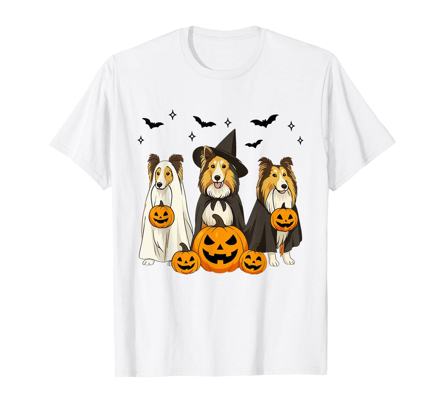 Witch Collie Halloween Ghost Collie Dog Mom Ghost Dog Lover T-Shirt