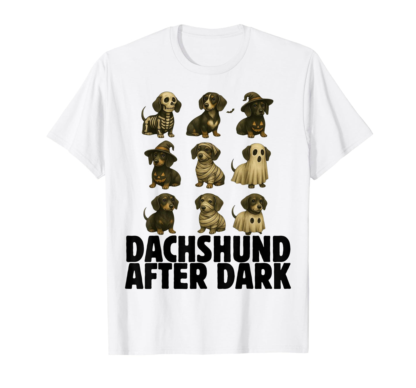 Spooky Dachshund Halloween Weenie Dog Ghost Mummy Witch T-Shirt