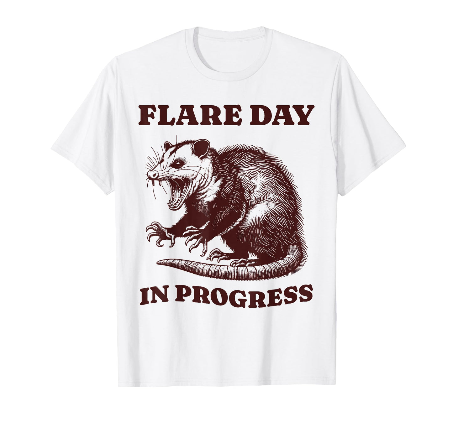 Vintage Possum Flare Day Invisible Illness Chronic Pain T-Shirt
