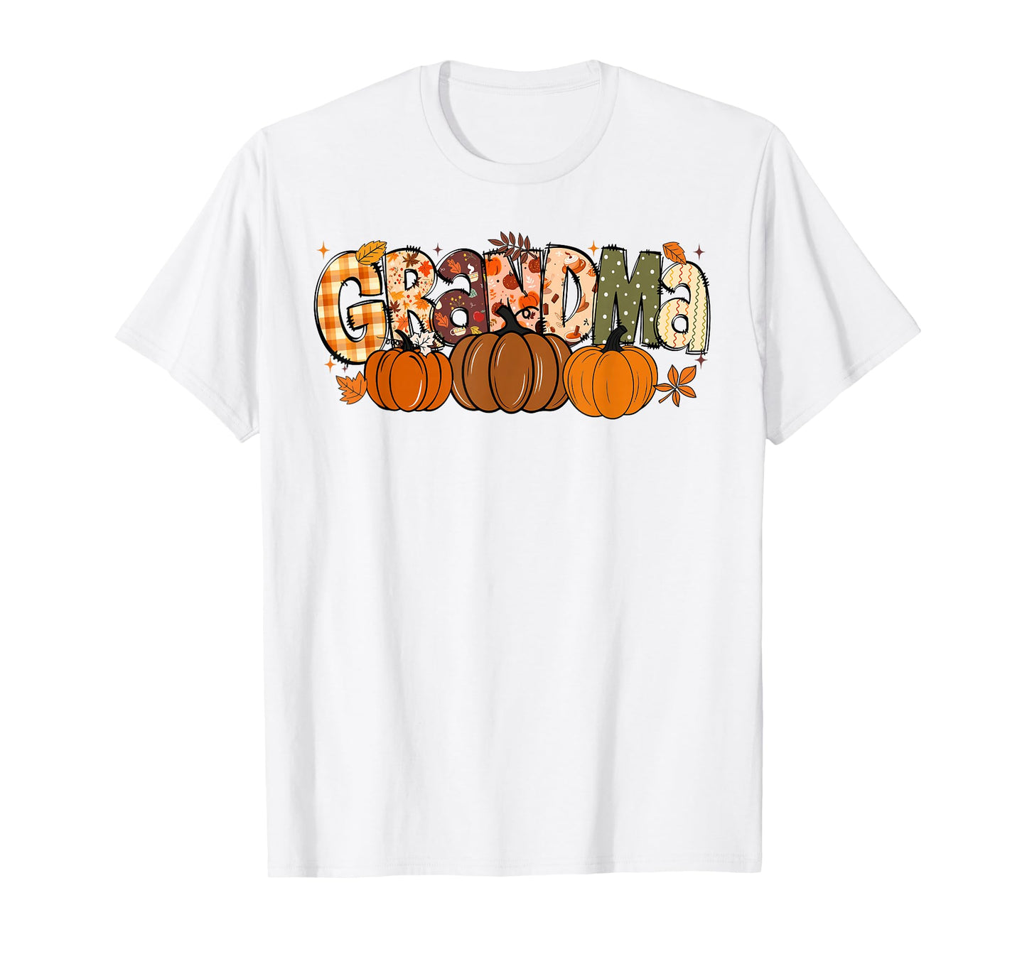 Retro Grandma Pumpkin Fall Leaves Grandma Fall Thanksgiving T-Shirt