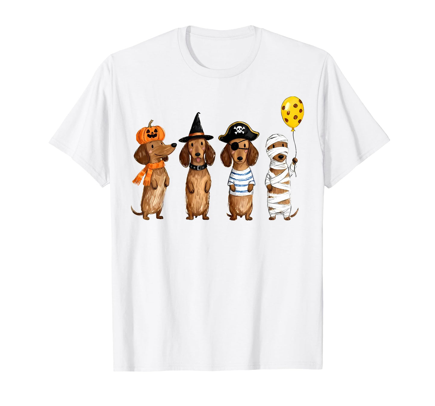 Weiner Dog Witch Happy Halloweenie Cute Halloween Dachshund T-Shirt