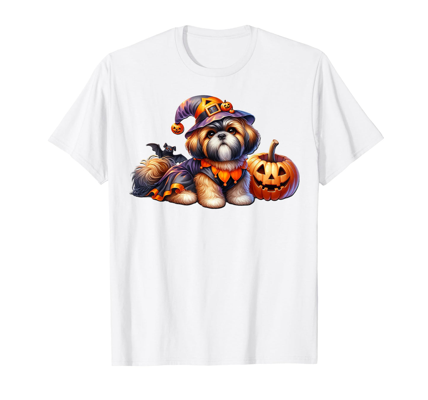 White Halloween Accessories for Dog Lover Witch Mom Shih Tzu T-Shirt