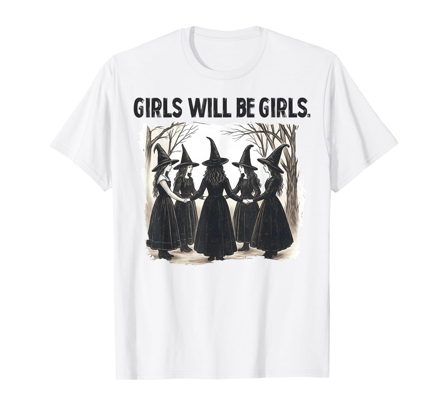 Halloween Spooky Witch Girl Will Be Girls Feminist Women T-Shirt
