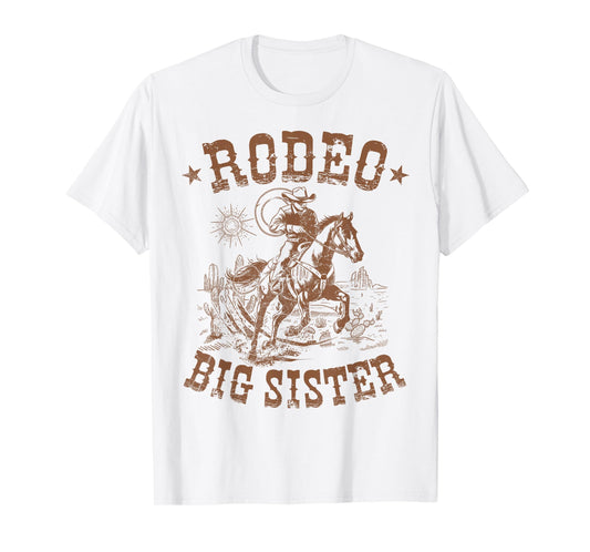Rodeo Big Sister Western Cowboy Birthday Family Matching T-Shirt
