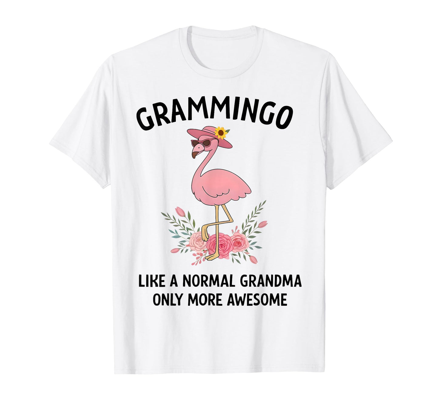 Cute Floral Flamingo Vintage Style Graphic Gift For Women T-Shirt