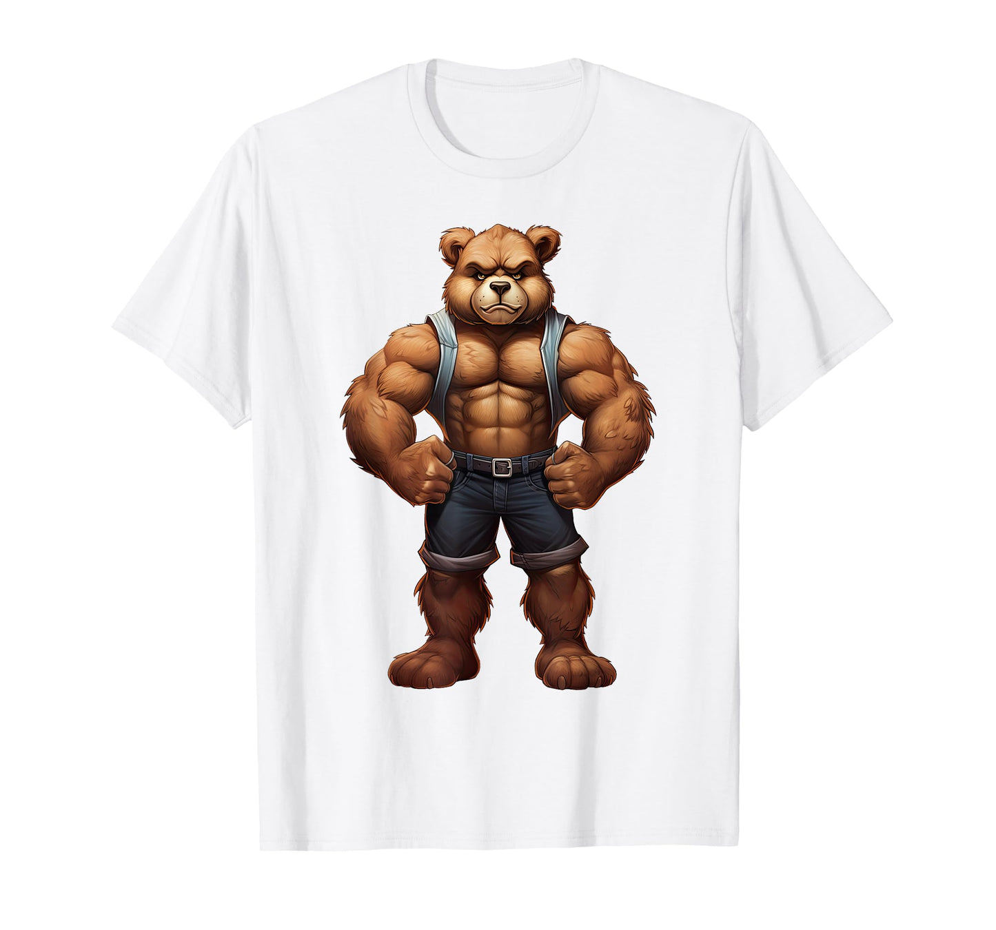 Teddy Bear Bodybuilder Muscular Body Gym Fitness T-Shirt
