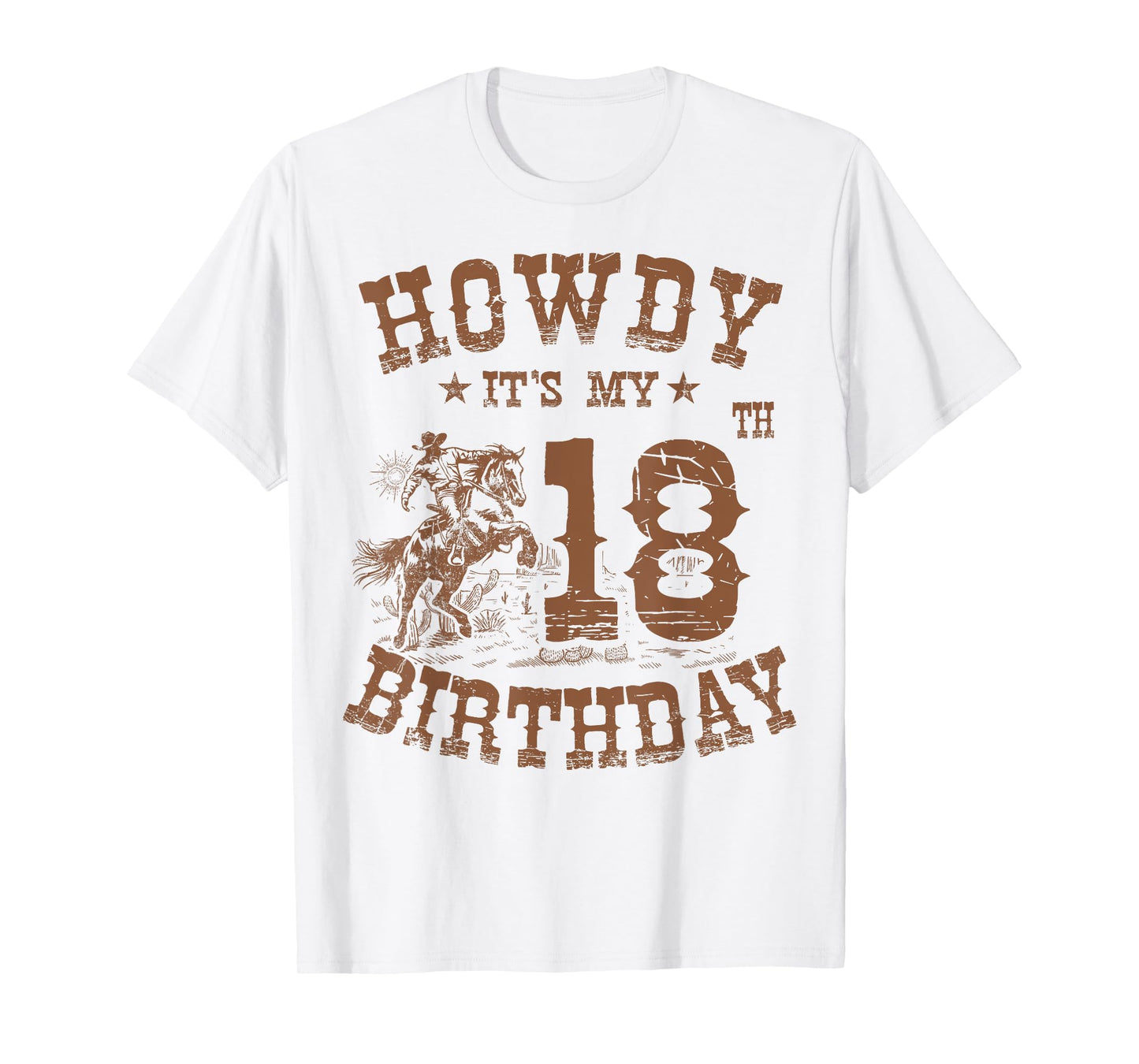 Howdy It's My 18th Birthday Western Cowboy 18 Years Old Bday T-Shirt
