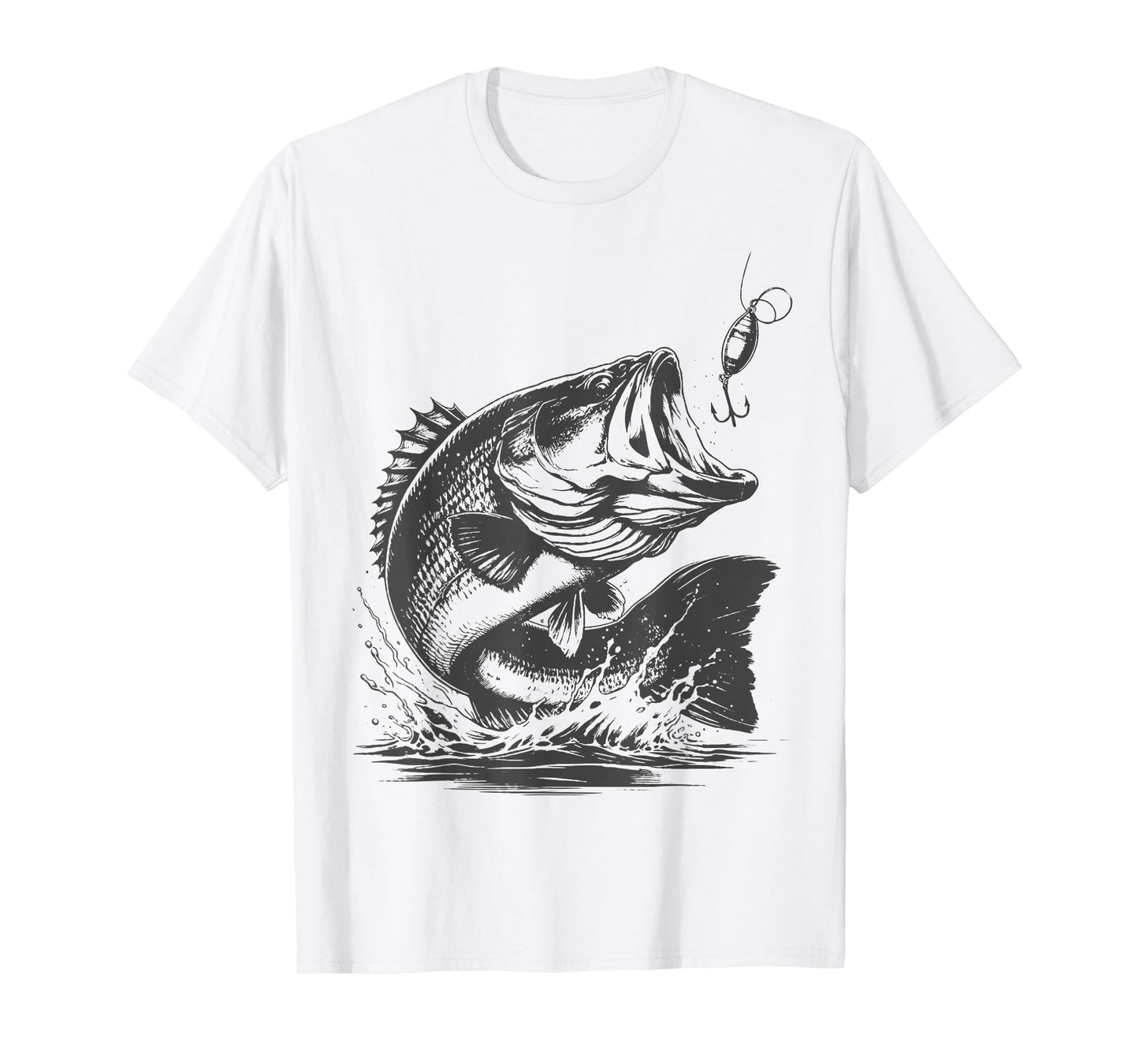 Vintage Bass Fishing Fishing Graphic Large Mouth Bass Fish T-Shirt