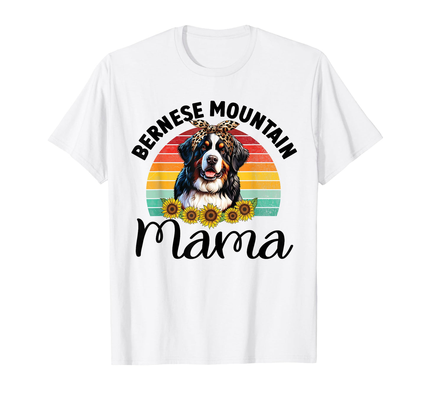 Vintage Bernese Mountain Mama Dog Lovers Floral Mother's Day T-Shirt for Men Women Kids