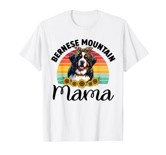 Vintage Bernese Mountain Mama Dog Lovers Floral Mother's Day T-Shirt for Men Women Kids