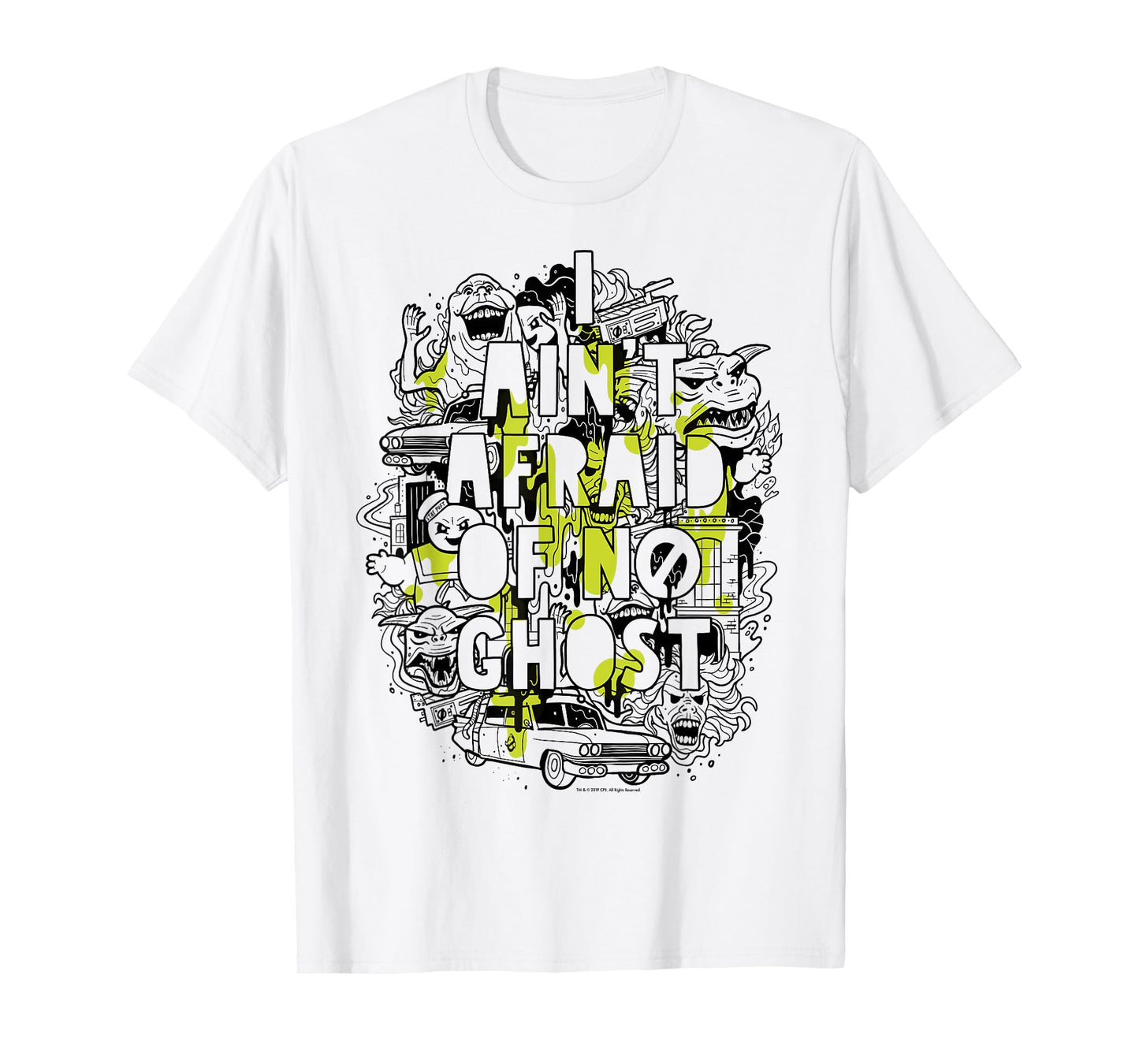 Ghostbusters Ain't Afraid Collage Slime Drip Poster T-Shirt T-Shirt