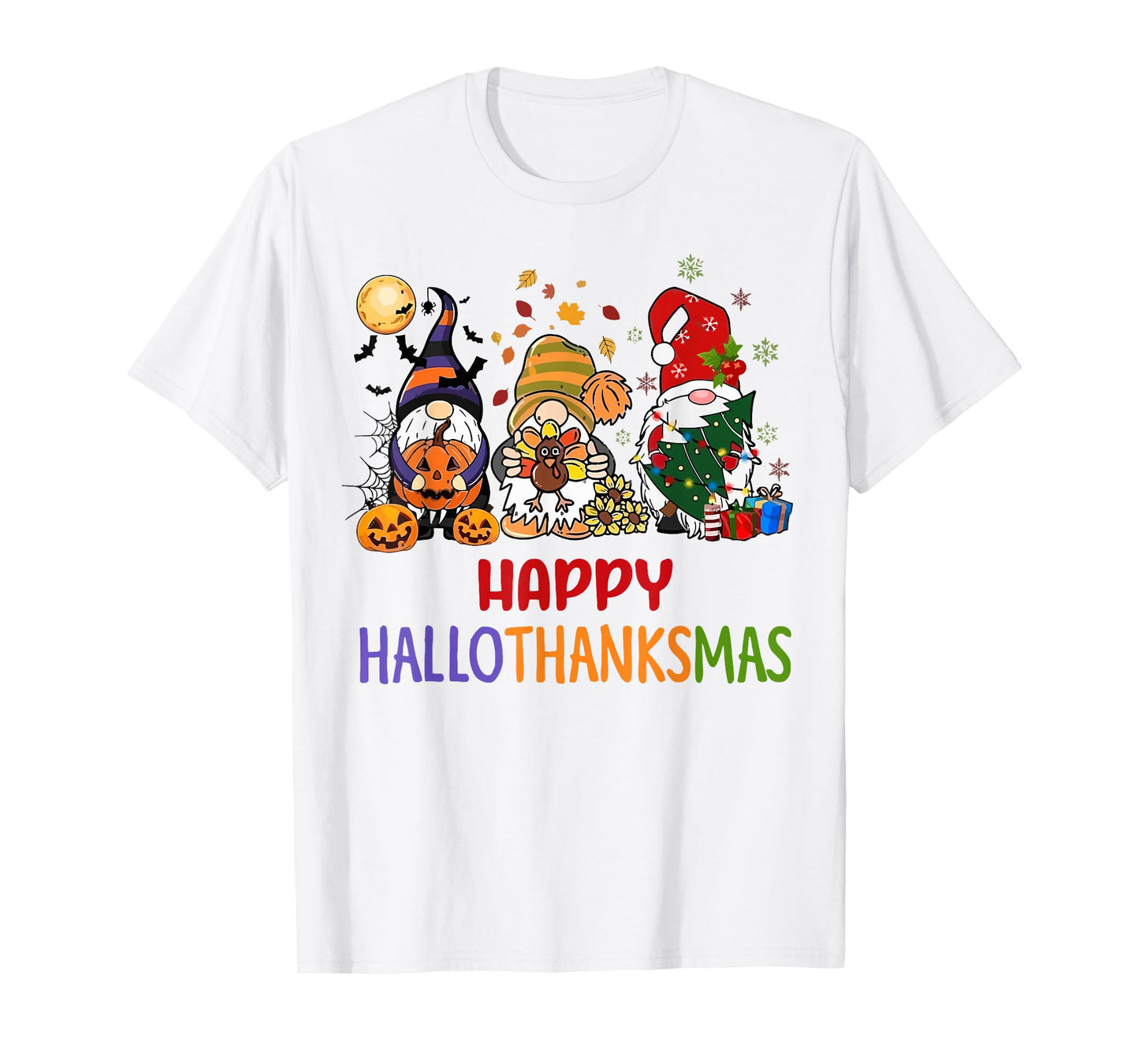Halloween Thanksgiving Christmas Gnomes Holiday Season T-Shirt