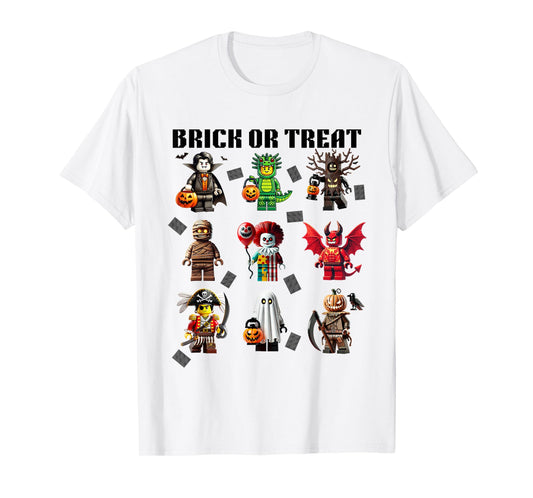 Building Bricks Halloween Brick Or Treat Costume Monsters T-Shirt