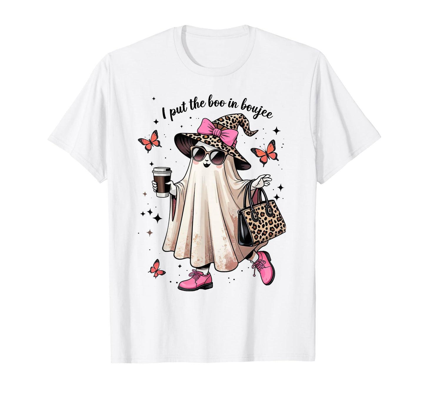 I Put The Boo in Boujee Halloween Cute Lady Ghost Girl Women T-Shirt