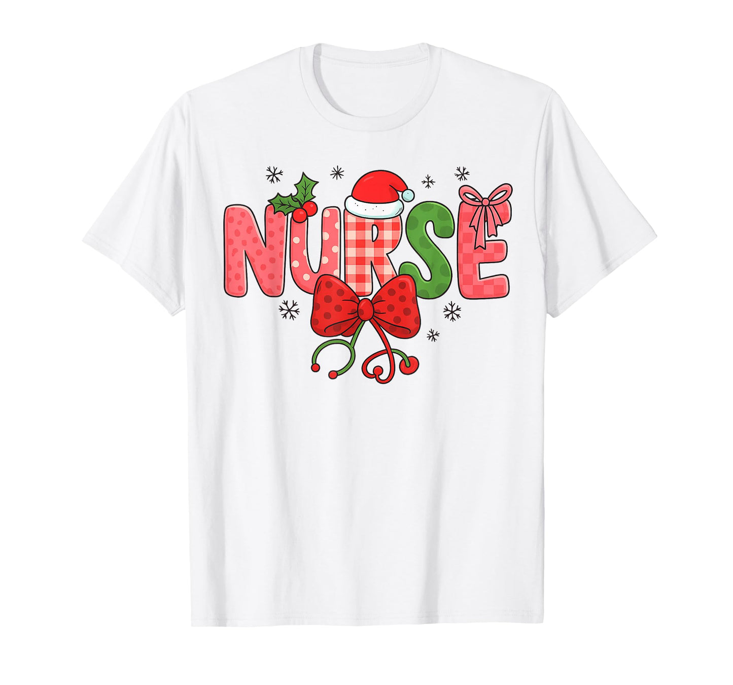 Retro Christmas Nurse Life Stethoscope 2025 Funny Nurse T-Shirt