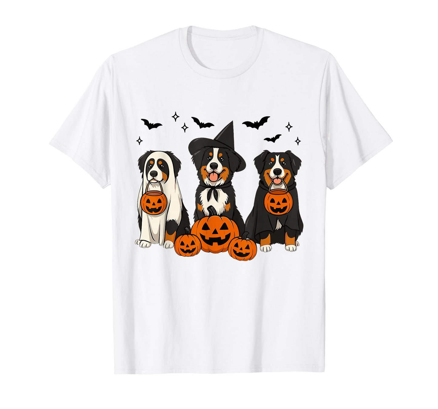 Witch Bernese Mountain Halloween Berner Ghost Dog Mom T-Shirt