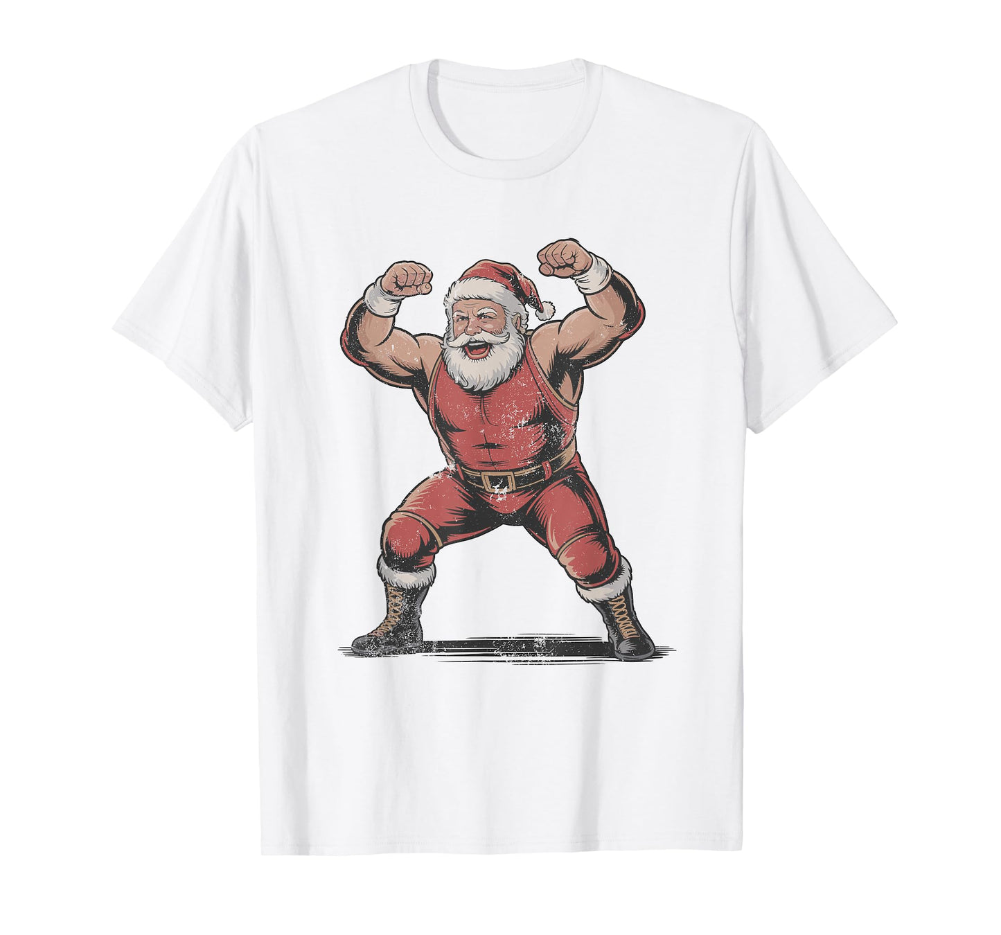 Santa Wrestling Retro Vintage 90s Christmas Holiday Sports T-Shirt
