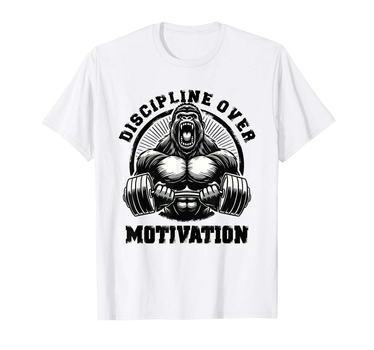 Discipline Over Motivation Weightlift Gym Quotes Gym Fitness T-Shirt
