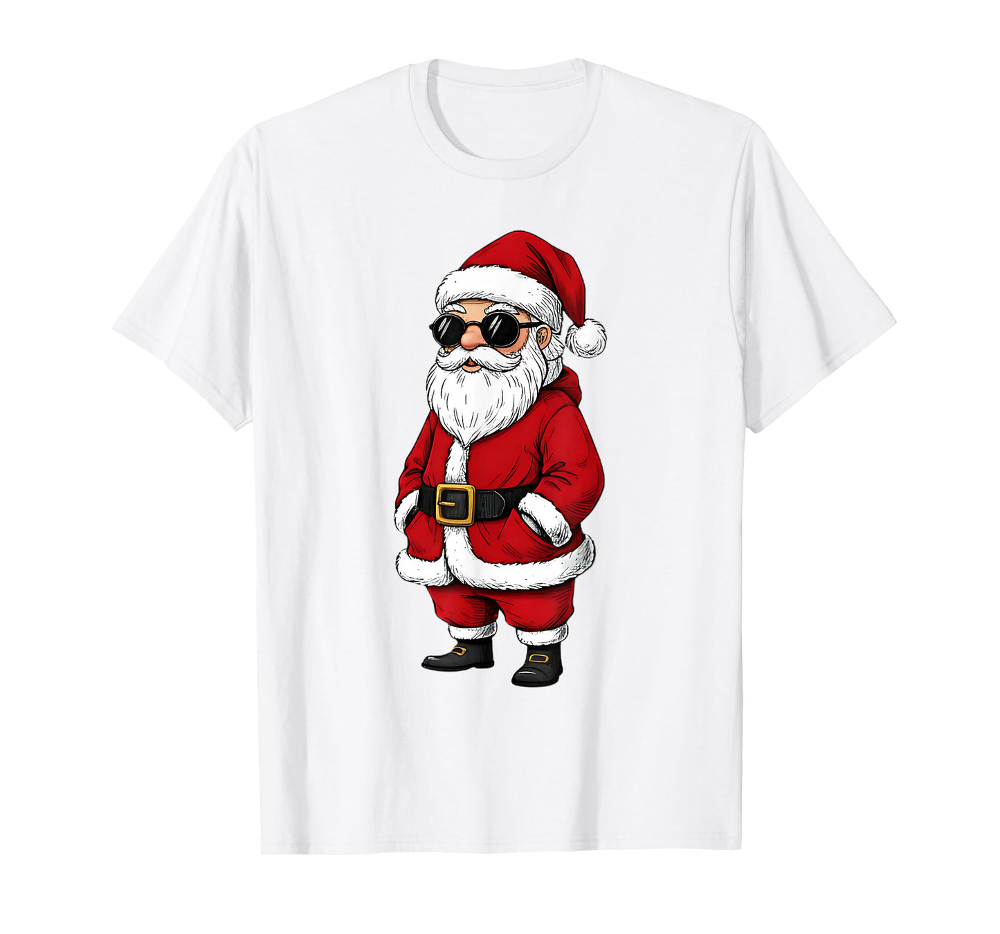 Santa Face with Sunglasses Christmas for Boys Men Kids T-Shirt