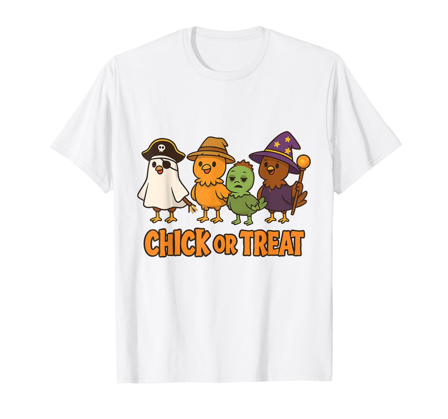 Chick Or Treat Halloween Witch Spooky Chicken T-Shirt