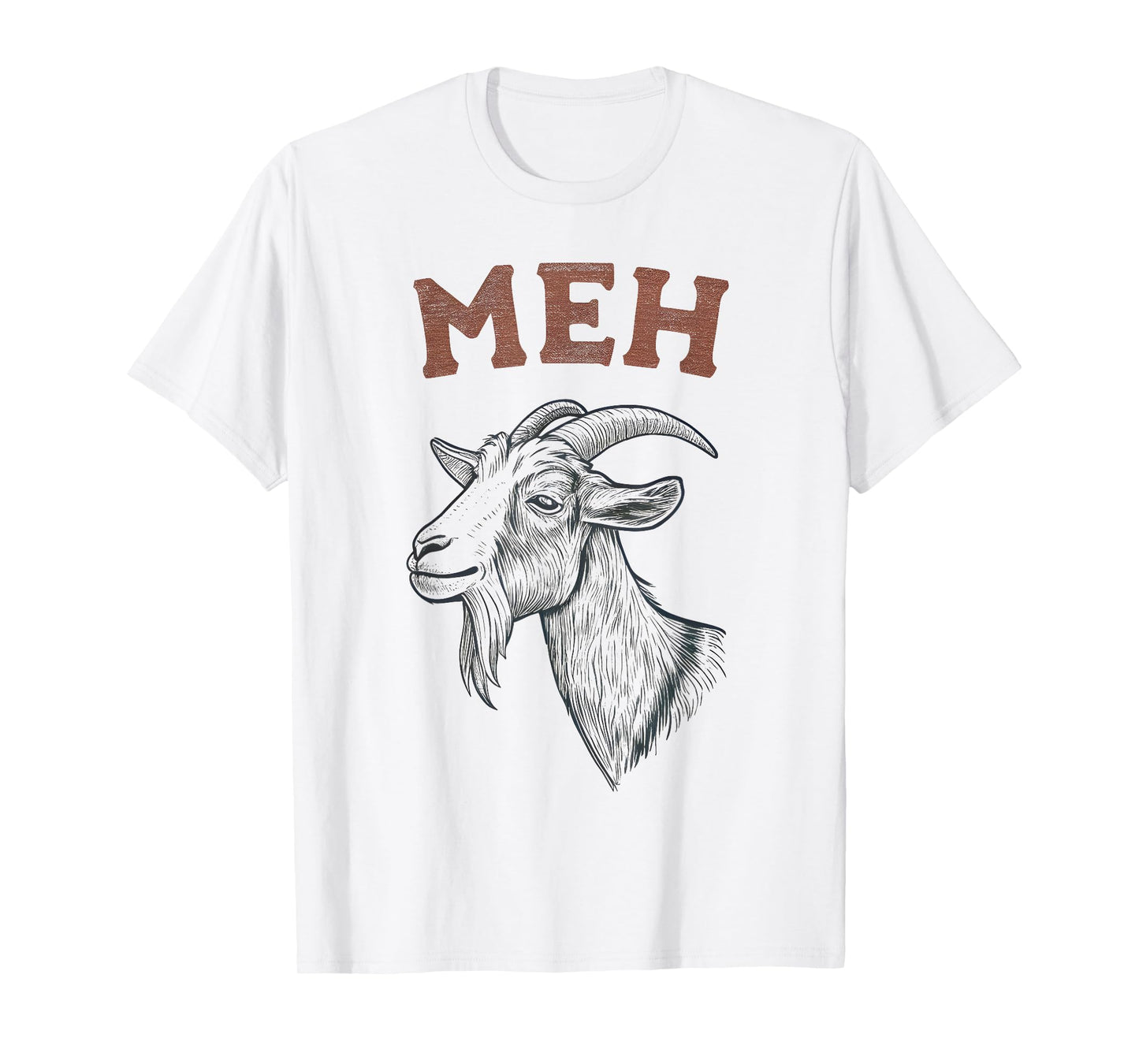 Meh Funny Sarcastic Goat Lover Animal Vintage Graphic T-Shirt