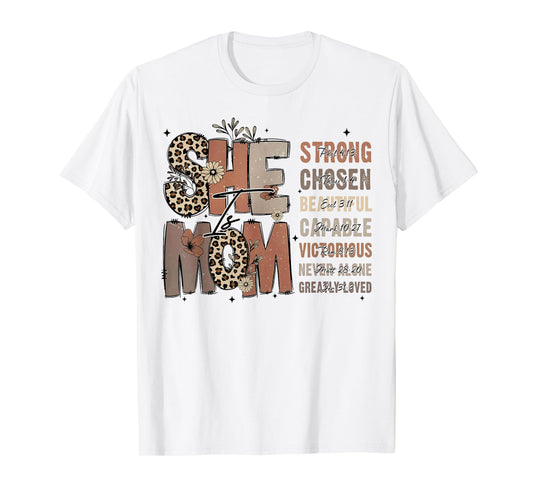 She Is Mom Christian Mother's Day Jesus Mama Religious Women T-Shirt