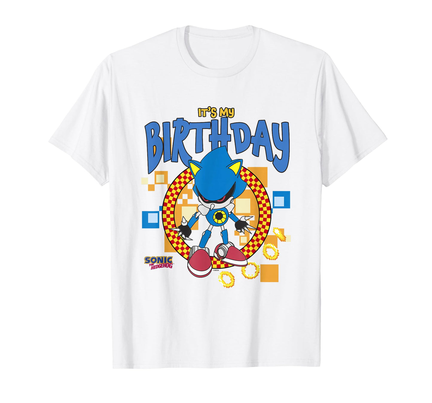 Sonic The Hedgehog Birthday It's My B-Day Metal Sonic T-Shirt